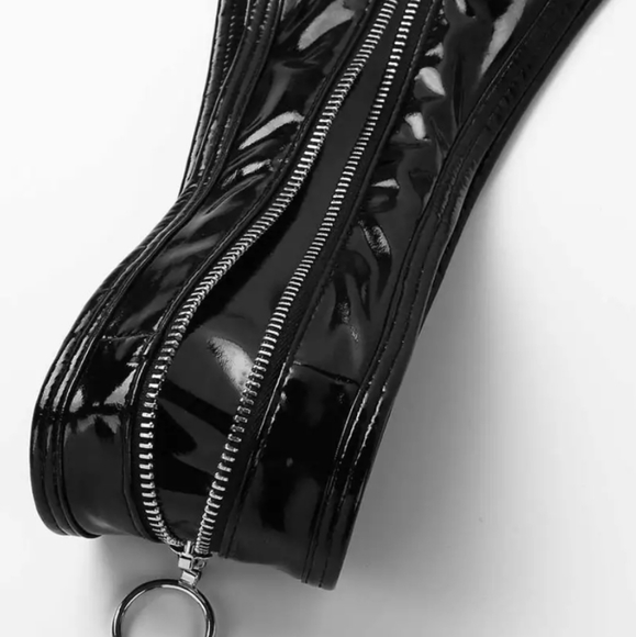 NEW Leather Body Suit Latex Lingerie Sexy Catsuit - Picture 7 of 12